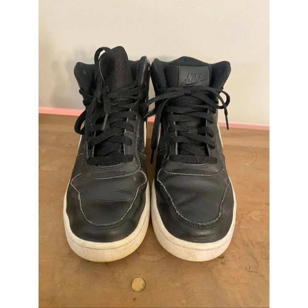 Nike size 8 Ebernon Mid-Top Sneakers black white Women’s shoes